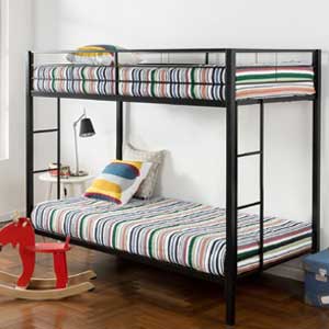 Zinus Twin over Twin Classic Metal Bunk Bed with Dual Ladders